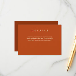シンプルの燃結婚焼オレンジタイポグラフィ詳細 エンクロージャーカード
