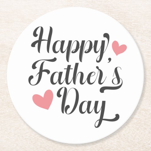 シンプルの父の日の書道|コースター ラウンドペーパーコースター (正面)