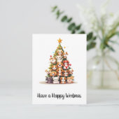 シンプルの犬の木のクリスマスカード シーズンカード (スタンド正面)