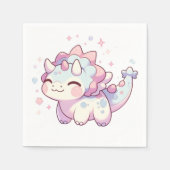 シンプルの甘い恐竜の赤ちゃんシャワー スタンダードカクテルナプキン (正面)