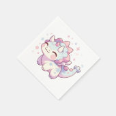 シンプルの甘い恐竜の赤ちゃんシャワー スタンダードカクテルナプキン (角)