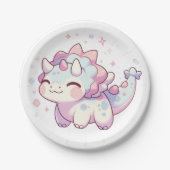 シンプルの甘い恐竜の赤ちゃんシャワー ペーパープレート (正面)