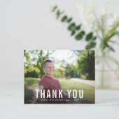 シンプルの男性の卒業式ありがとうはがき ポストカード (スタンド正面)