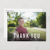 シンプルの男性の卒業式ありがとうはがき ポストカード (正面/裏面)