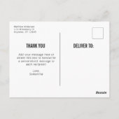 シンプルの男性の卒業式ありがとうはがき ポストカード (裏面)