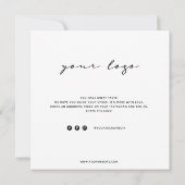 シンプルの白と黒のお礼の名刺 サンキューカード (裏面)