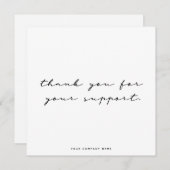 シンプルの白と黒のお礼の名刺 サンキューカード (正面/裏面)