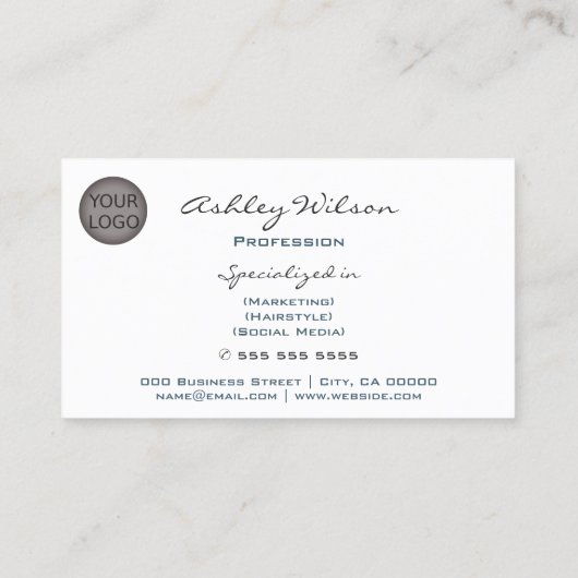 シンプルの白カスタム色のロゴと全業界の色 名刺 (裏面)