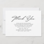 シンプルの白黒の葬儀写真 サンキューカード (裏面)