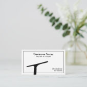 シンプルの白黒スキージ窓清掃 名刺 (スタンド正面)