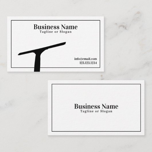 シンプルの白黒スキージ窓清掃 名刺 (正面/裏面)