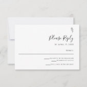 シンプルの白黒スクリエレガントプトの返信 出欠カード (正面)