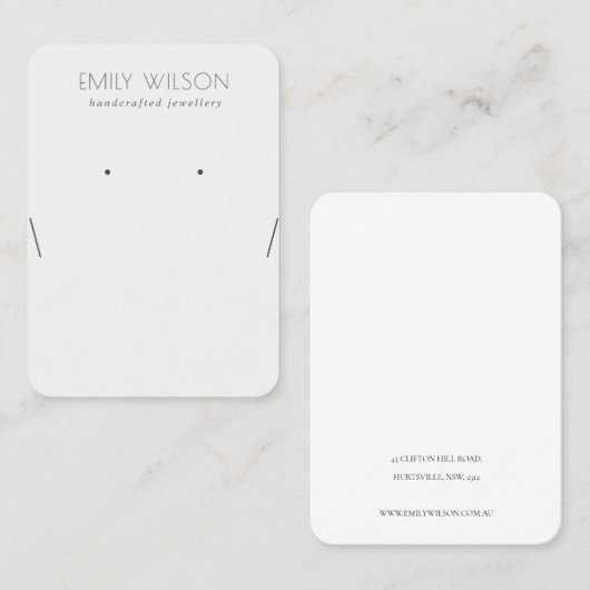 シンプルの白黒ネックレスのイヤリングディスプレイ 名刺 (正面/裏面)
