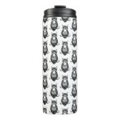 シンプルの白黒フクロウ模様 タンブラー (正面)
