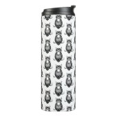 シンプルの白黒フクロウ模様 タンブラー (回転左)
