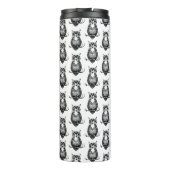 シンプルの白黒フクロウ模様 タンブラー (裏面)
