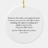 シンプルの白黒ボーイフレンド定義おもしろい セラミックオーナメント (裏面)