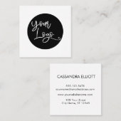 シンプルの白黒ロゴを追カスタム加 スクエア名刺 (正面/裏面)