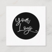 シンプルの白黒ロゴを追カスタム加 スクエア名刺 (正面)