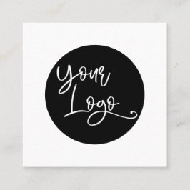 シンプルの白黒ロゴを追カスタム加 スクエア名刺