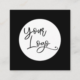 シンプルの白黒ロゴを追カスタム加 スクエア名刺