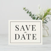 シンプルの白黒日付カードを保存 招待状 (スタンド正面)