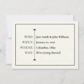 シンプルの白黒日付カードを保存 招待状 (裏面)