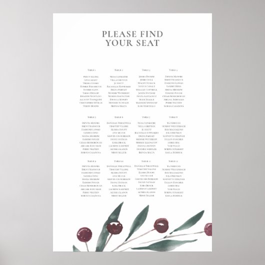 シンプルの着座表 ポスター (正面)