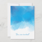 シンプルの第40誕生会の青の水彩画 招待状 (裏面)