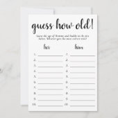 シンプルの経過期間 |白黒フォトゲームカード 招待状 (正面)