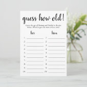 シンプルの経過期間 |白黒フォトゲームカード 招待状 (スタンド正面)