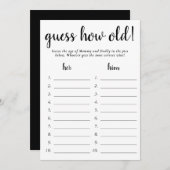 シンプルの経過期間 |白黒フォトゲームカード 招待状 (正面/裏面)