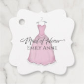 シンプルの結婚メイド・オブ・オーナー(花嫁付き添い人)エレガントありがとう フェイバータグ (正面)