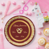 シンプルの結婚リングや輪カスタマイズ金ゴールド ペーパープレート (パーティー)