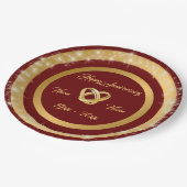 シンプルの結婚リングや輪カスタマイズ金ゴールド ペーパープレート (アングル)