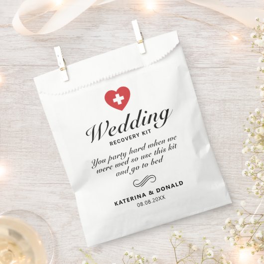 シンプルの結婚二日酔い回復キットの好意バッグ フェイバーバッグ (クリップ留めされた状態)