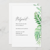 シンプルの結婚延期の発表 案内状 (正面/裏面)