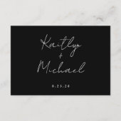 シンプルの結婚手モダン跡詳細QRコード エンクロージャーカード (裏面)