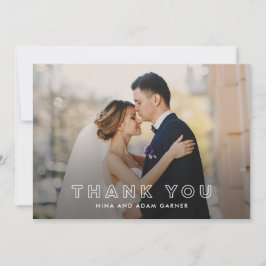 シンプルの結婚概要Thank You Photo Card White サンキューカード