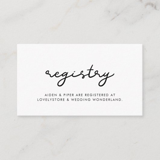 シンプルの結婚登録カード エンクロージャーカード (正面)