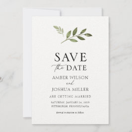 シンプルの緑の日を保存 招待状