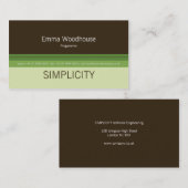 シンプルの緑及びブラウン 名刺 (正面/裏面)