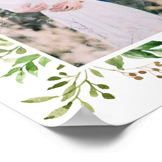 シンプルの緑 |写真の追加 ポスター (角)