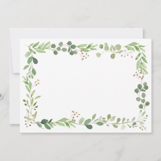 シンプルの緑 | 赤ちゃんシャワー 招待状 (裏面)