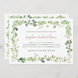 シンプルの緑 | 赤ちゃんシャワー 招待状
