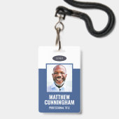 シンプルの色カスタムのロゴ従業員名バーコード バッジ (ストラップ付き表面)