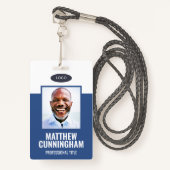 シンプルの色カスタムのロゴ従業員名バーコード バッジ (正面ランヤード)