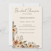 シンプルの花ブライダルシャワー 招待状 (正面)