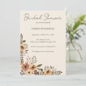 シンプルの花ブライダルシャワー 招待状 (スタンド正面)