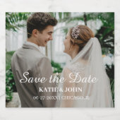 シンプルの花嫁と花婿のフォトチャ スパークリングワインラベル (シングルラベル)